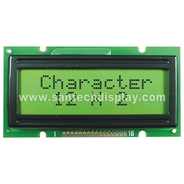   12 x 2 Character LCD Module with Yellow and Gree