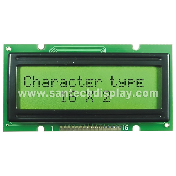 16 x 2 Character LCD Module with Yellow and Green 