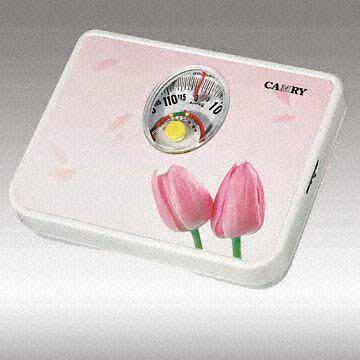 Bathroom Scales with Two-Tulip Pattern 