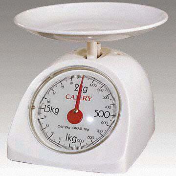 Red, Orange and White Kitchen Scales 