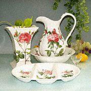 Ceramic Dinnerware with Rose Patterns