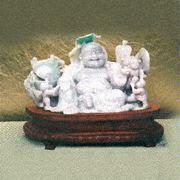 Carved Jadeite Buddha Icon 