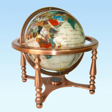 Exquisite Globe with Ocean Made of Mother of Pearl