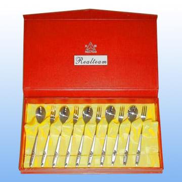 10pcs Coffee Spoon and Fruit Fork Set 