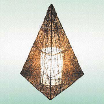 Pyramid Shaped Handwoven Wire Lamp 