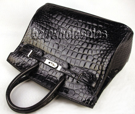 Hermes black Birkin crocodile handbag 1041 35cm