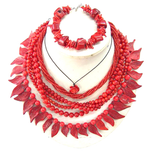 Red Coral beads, necklaces and bracelets