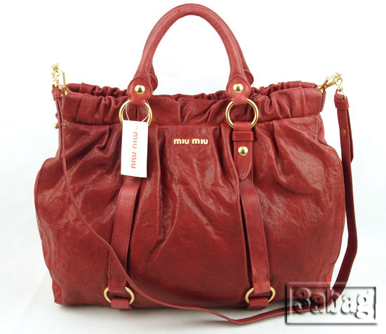 MIUMIU red lambskin leather handbag 30052