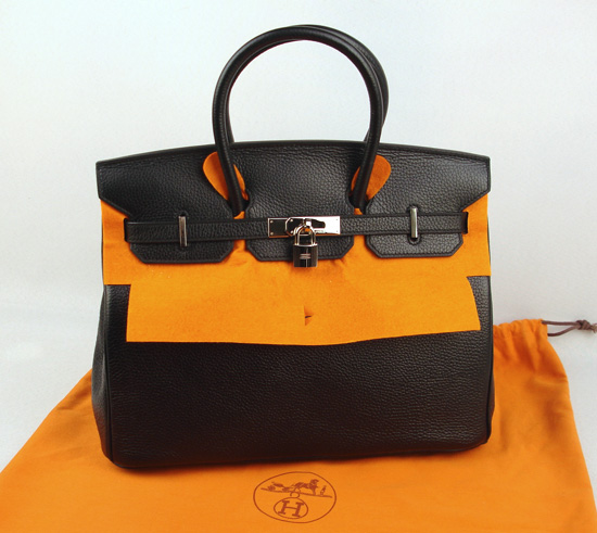 Hermes black Birkin handbag 1041 35CM