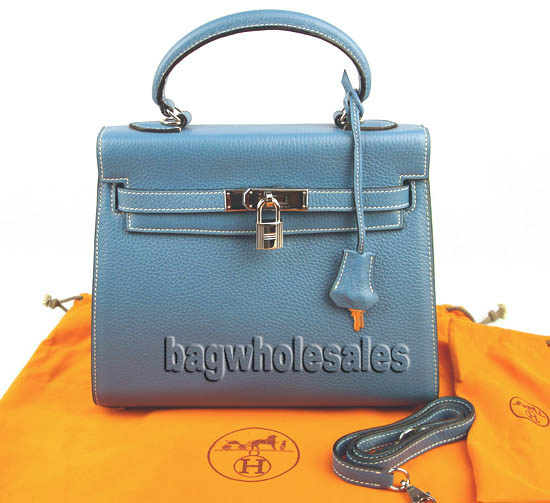 Hermes blue Kelly bag 1043 28cm 