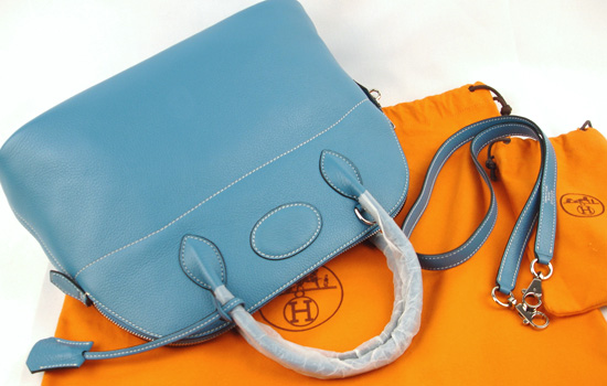 Hermes blue Bolide handbag 1052 31 Cm