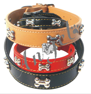 dog leather collar, PU collar designer collar 