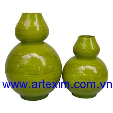 Bamboo Vase, Lacquer vase, pressed bamboo vase, co