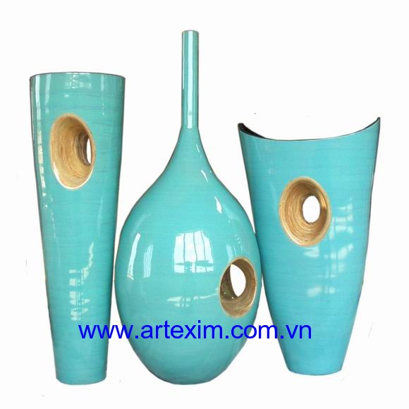 Bamboo Vase, Lacquer vase, pressed bamboo vase, co