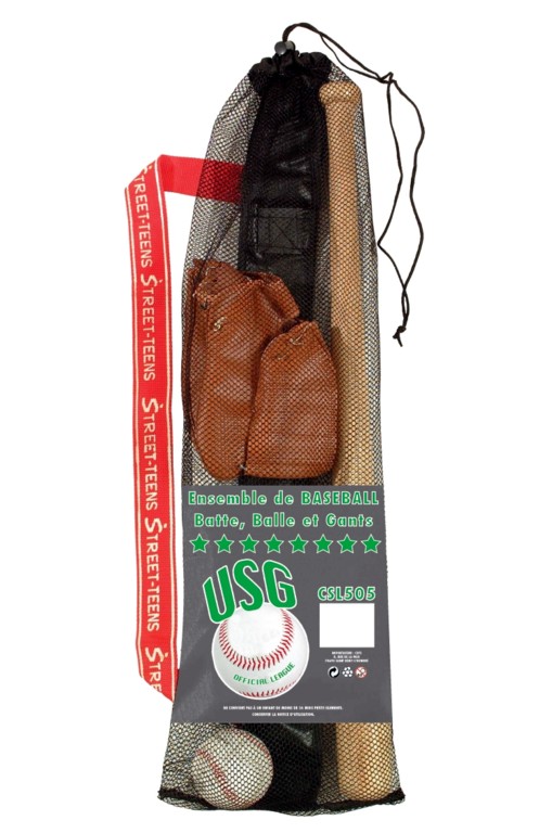 Baseball Set in Net Bag with Gallus Packing