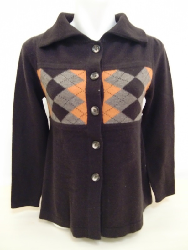 Argyle Lady Cashmere Cardigan