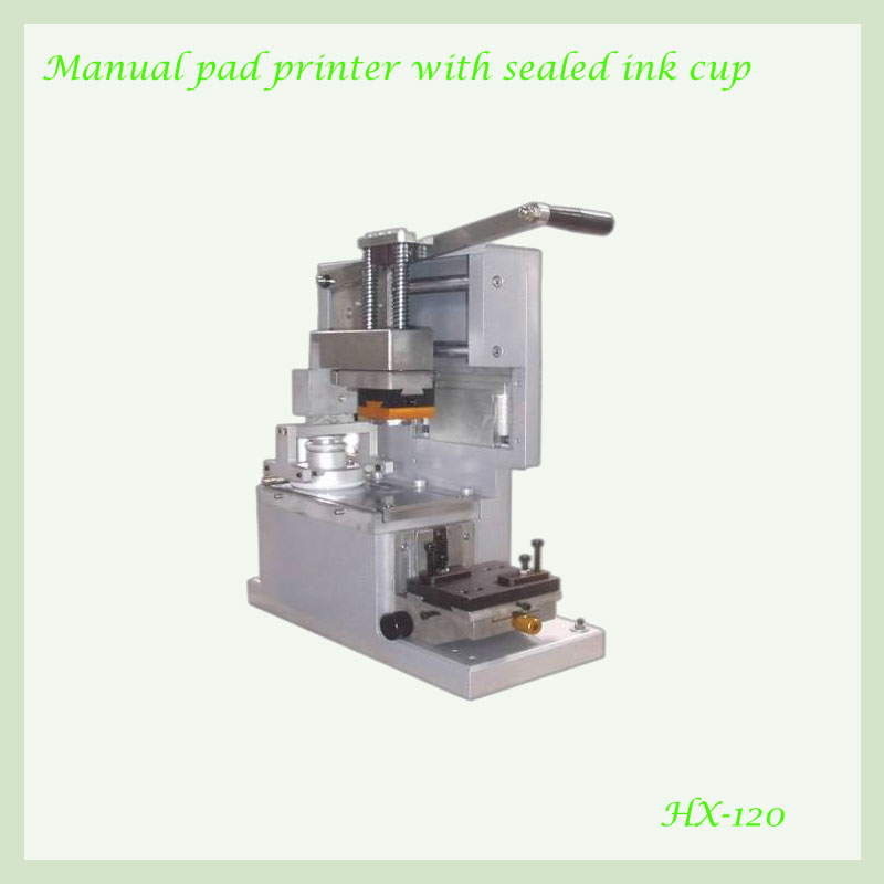 Manual pad printer with sealed ink cup