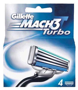 Gillette Mach3 Turbo Razor 4'Cartridge