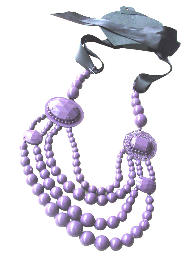 Purple bead necklace