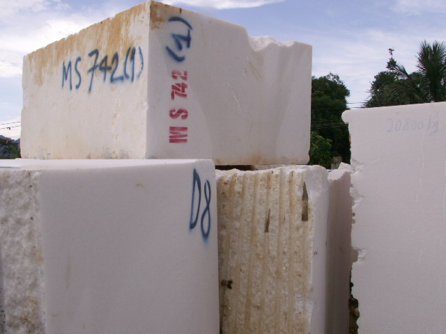 Pure white marble block