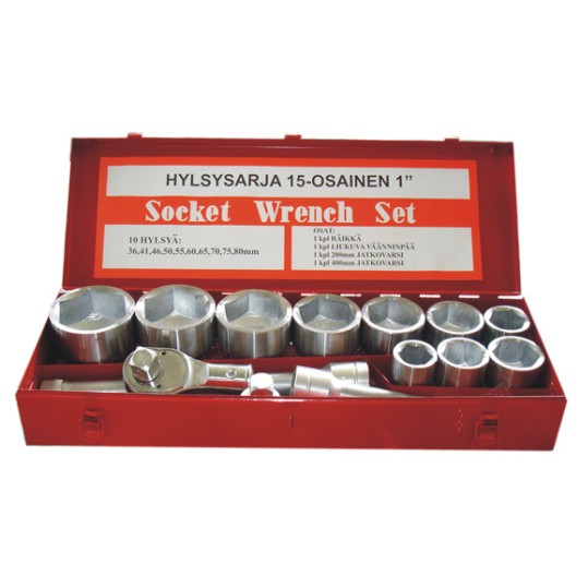 15Pieces 1?Drive Socket Kit