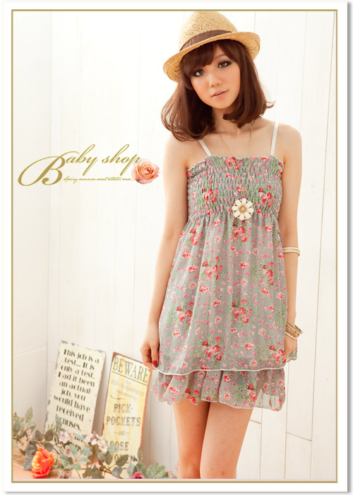 Korean hongkong Fashion brace Flower Design dress Wholesale