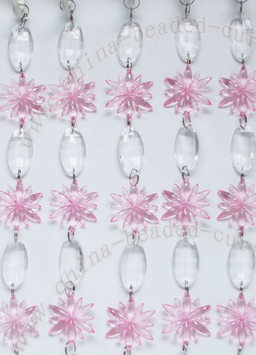 acrylic flower pendant and oval faceted beads 