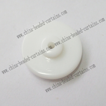 white circle round natural solid bead