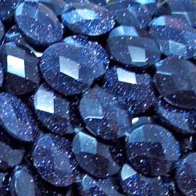 gembead,blue sandstone,faceted oval 10x14mm