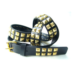 Leather Pyramid Studded Belt