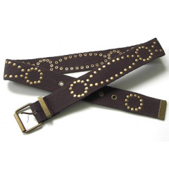 Brown Studded Leather Belt