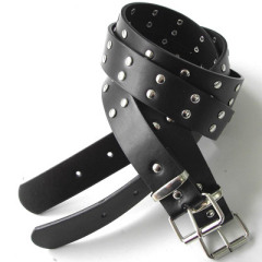 Black Leather Studded Belt