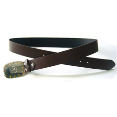 Dark Brown Genuine Leather Belt