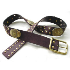 Ladies Fashion Stud Belt with Gold Buckle