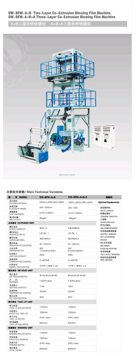  Plastic granules extruder 2-layer blow machine