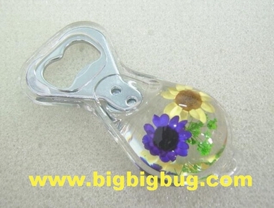 man-made amber bottle cap opener (dried flower)