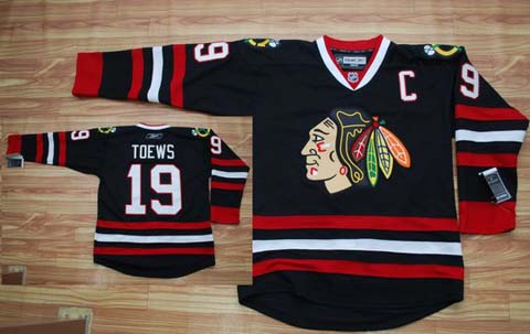 nhl print hockey jersey #19 BLACK TOEWS BLACKHAWKS