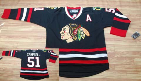 nhl brand hockey jerseys 09 #51 BLACK  CAMPBELL BL