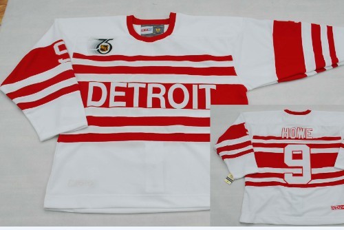 Vintage#9 White HOWE RED WINGS
