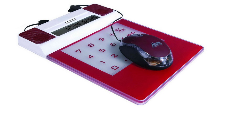 USB Mouse Pad with 4-Port USB HUB+Calculator+Speaker