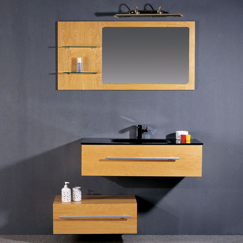 Glass Basin with Bathroom Cabinet