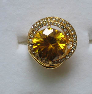 fashion gold ring with CZ stone