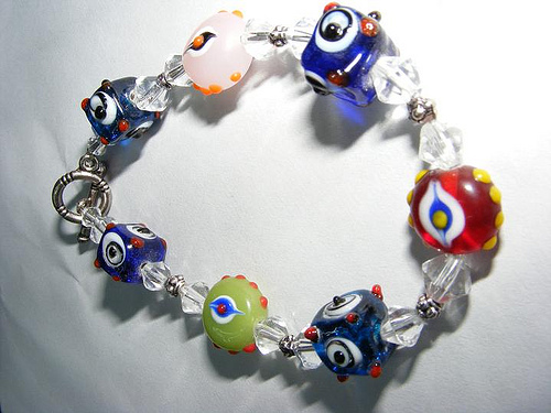 lampwork bead bracelet