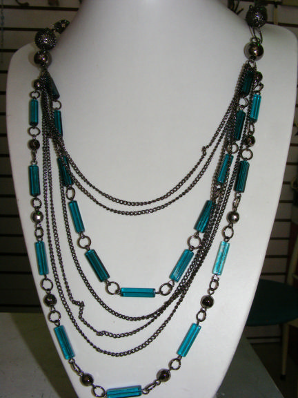 alloy and acrylic necklace