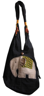 Thai Cotton Handbag With Elephant