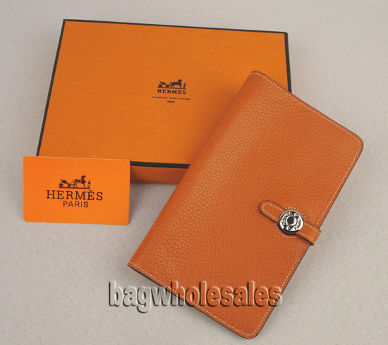 Hermes orange leather wallet 1117