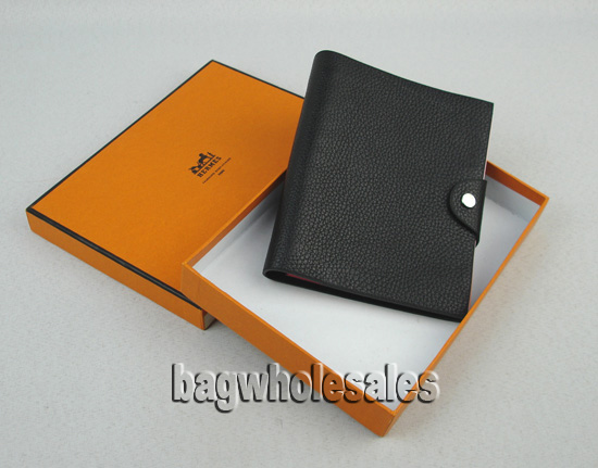 Hermes black leather notebook 1049