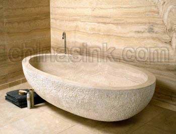 travertine rock outside stone bathtub project 