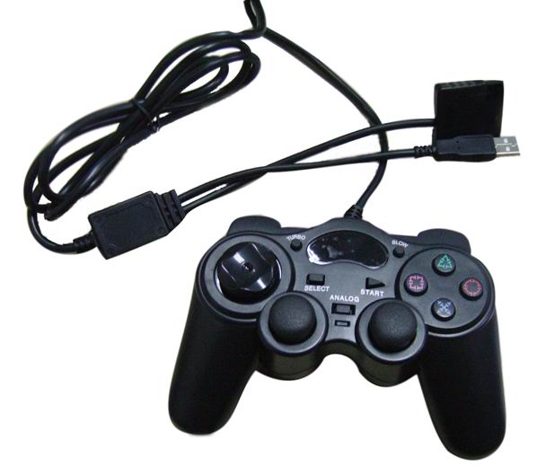 USB/PS2 2 in 1 dual shock joystick, USB controller