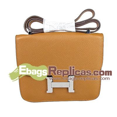 Hermes Handbags for sale Hermes Constance Togo Leather Single Shoulder Bag Earth Yellow 1048